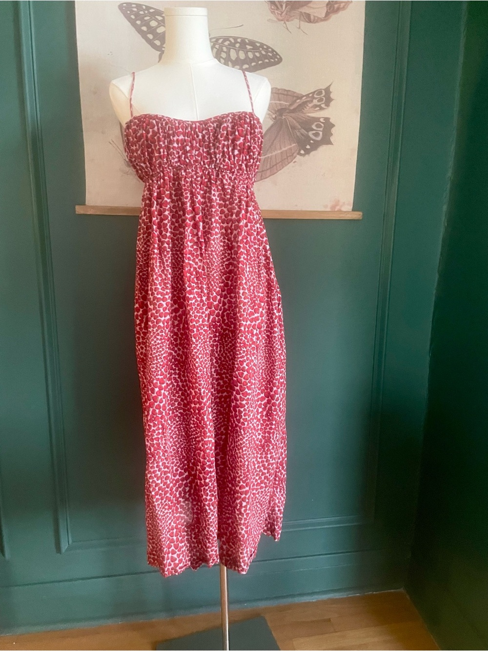 jcrew Smocked strawberry Dress size M